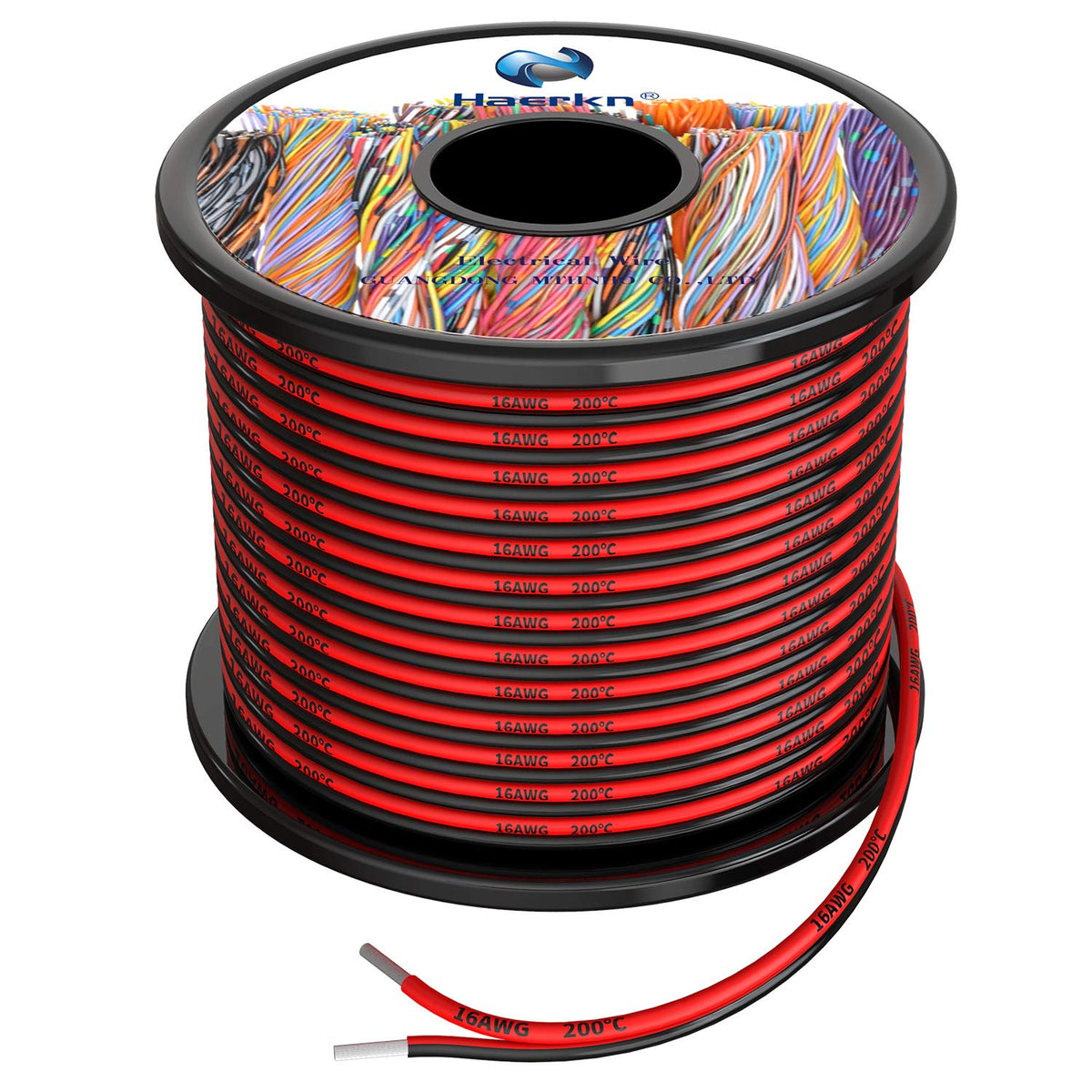 Haerkn 16 AWG silicone wire 60 ft parallel, flexible and color-coded for easy testing.