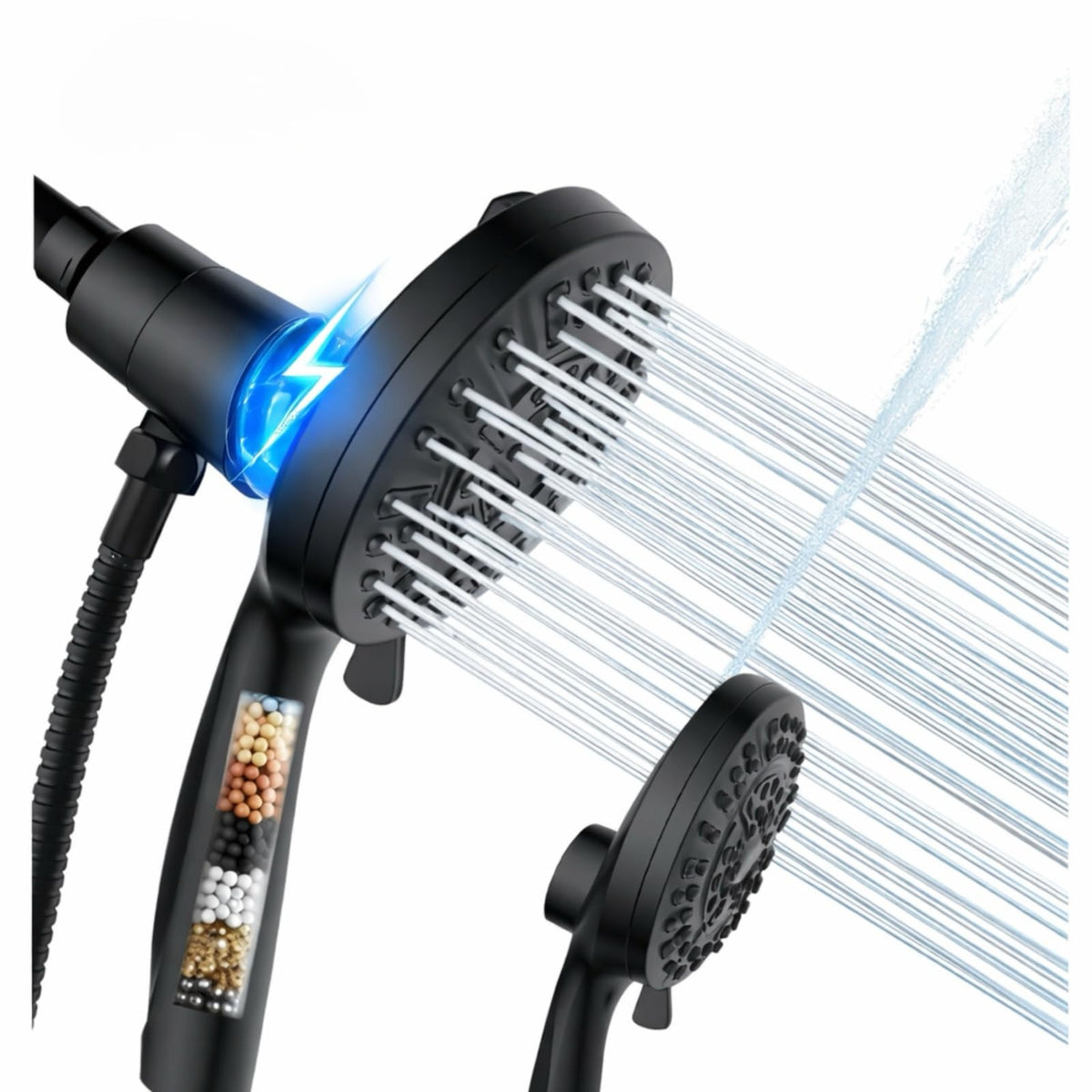 HAGOIDGSH magnetic shower head attachment enables quick snap-on use