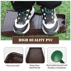 HAHOME brown downspout diverter helps manage water runoff.