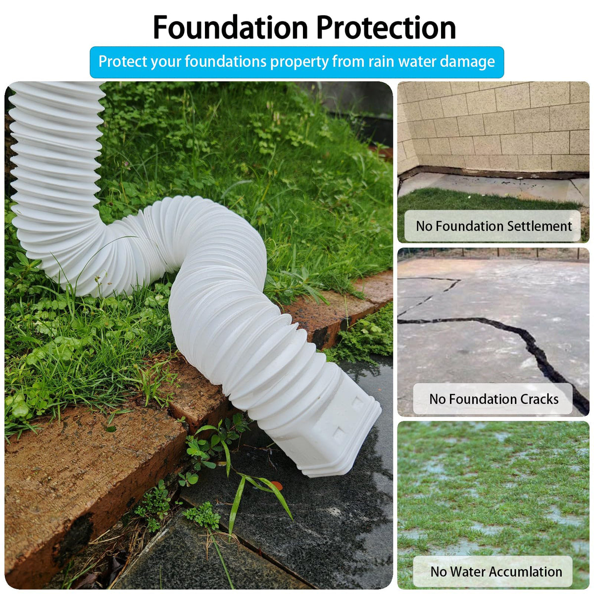 HAHOME split-design extension adjustable length for various gutter setups.