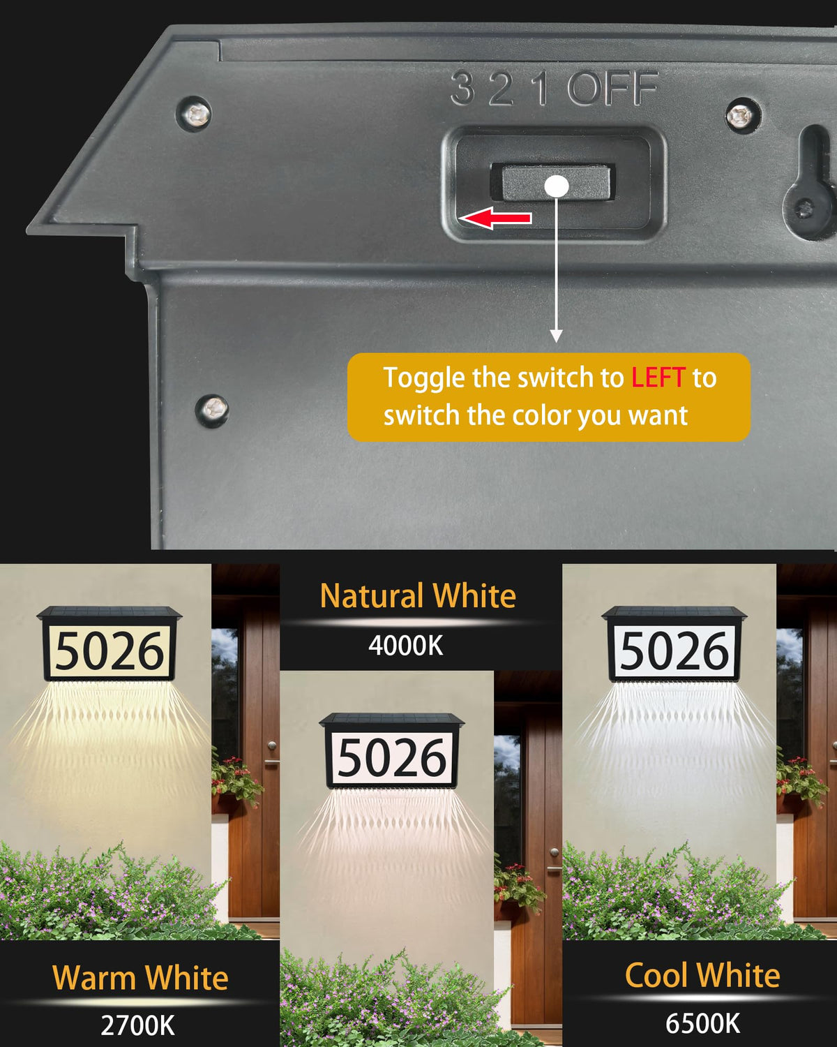 HAHOME solar house numbers provide steady address visibility in yard settings