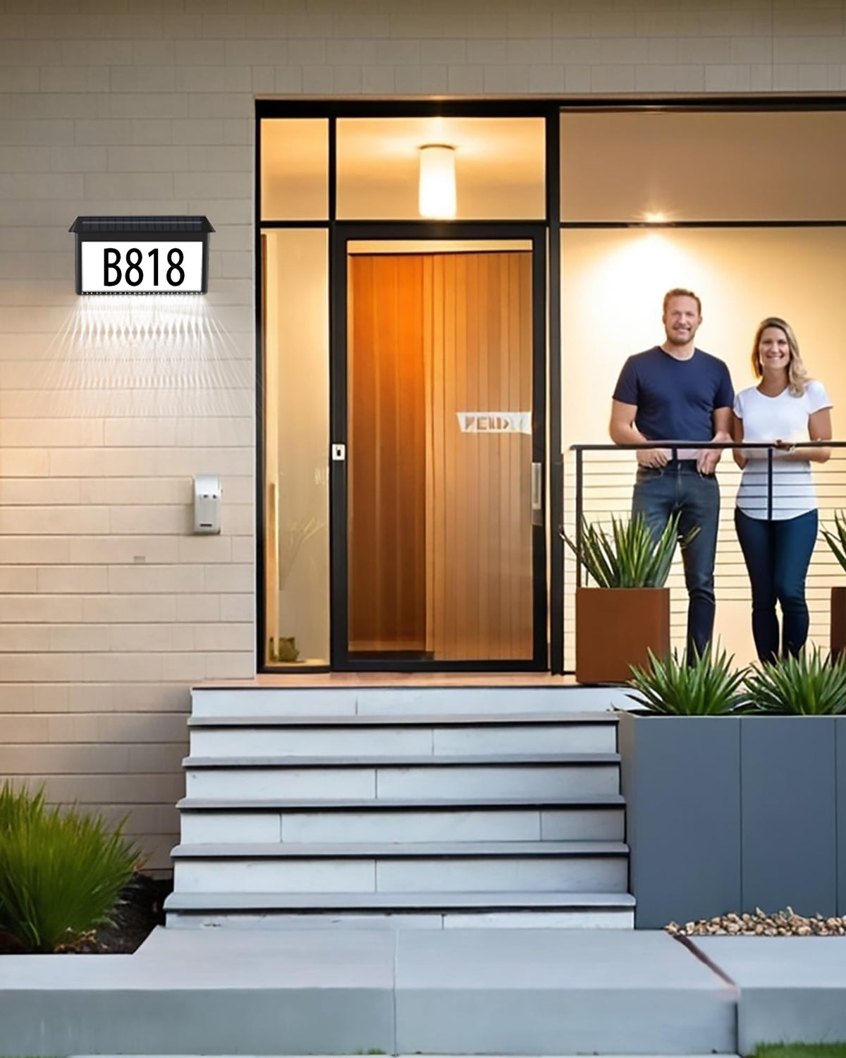HAHOME solar house numbers emit high brightness LED illumination for visibility