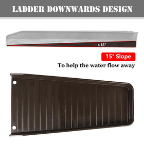 HAHOME weatherproof brown downspout block for outdoor use.