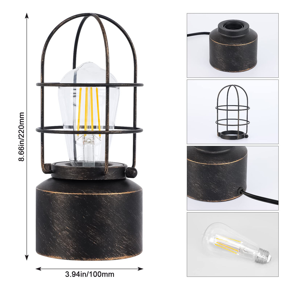Haian Support LED bulb included table lamp with warm, steady light.