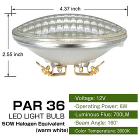 Haian Support PAR36 LED bulb installed in a landscape setting.
