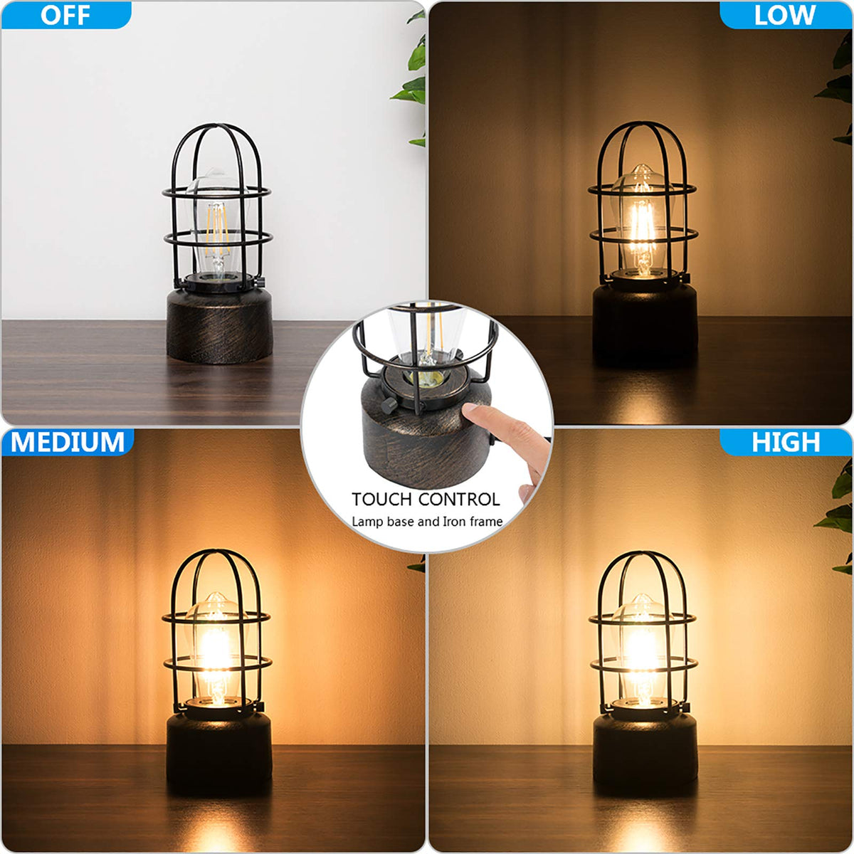 Haian Support steampunk iron table lamp closeup shows vintage industrial design.