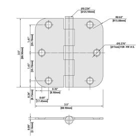 3.5-inch Haidms interior door hinge ready for reliable operation.