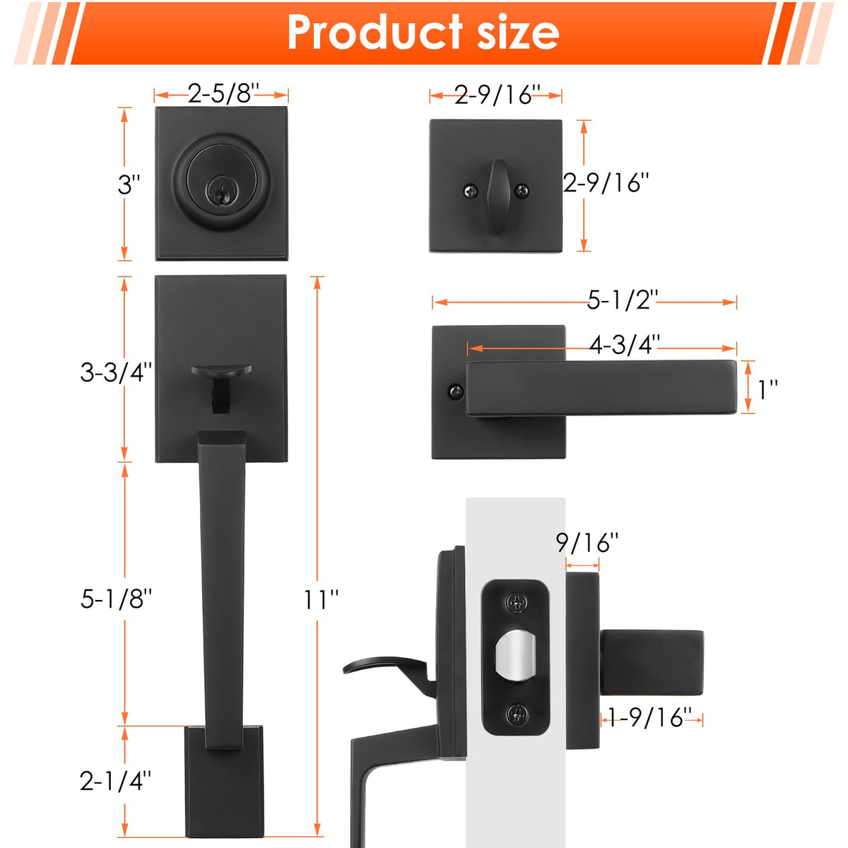 Haidms installation-ready exterior door hardware with easy setup visual