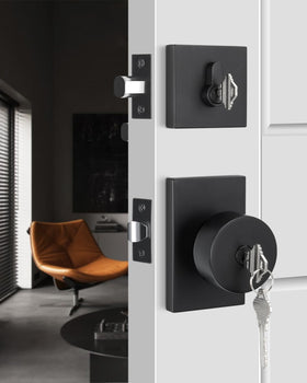 Haidms deadbolt and key in hand captures easy everyday locking and peace of mind.