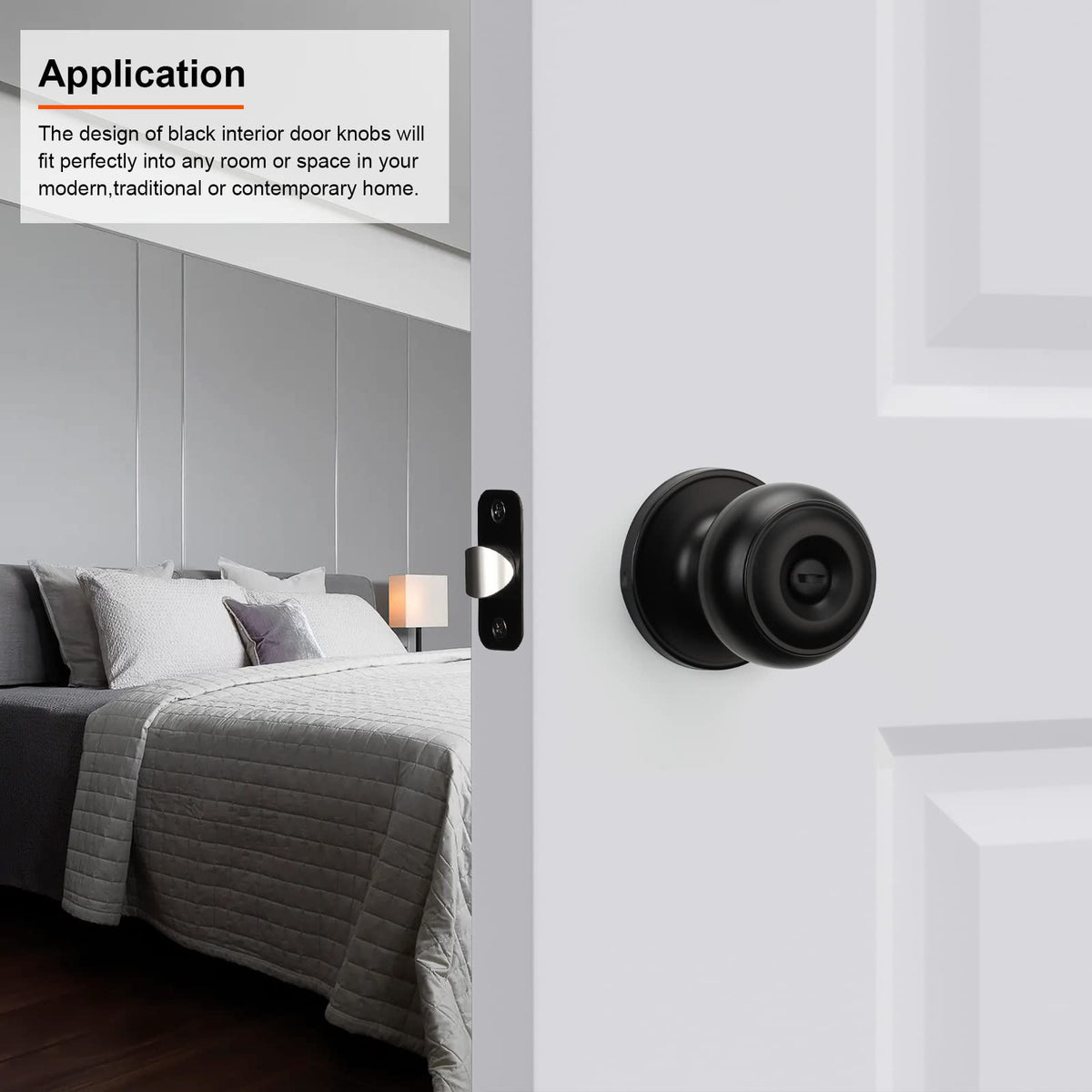 Haidms privacy door knob with inside turn button and emergency release for safety.