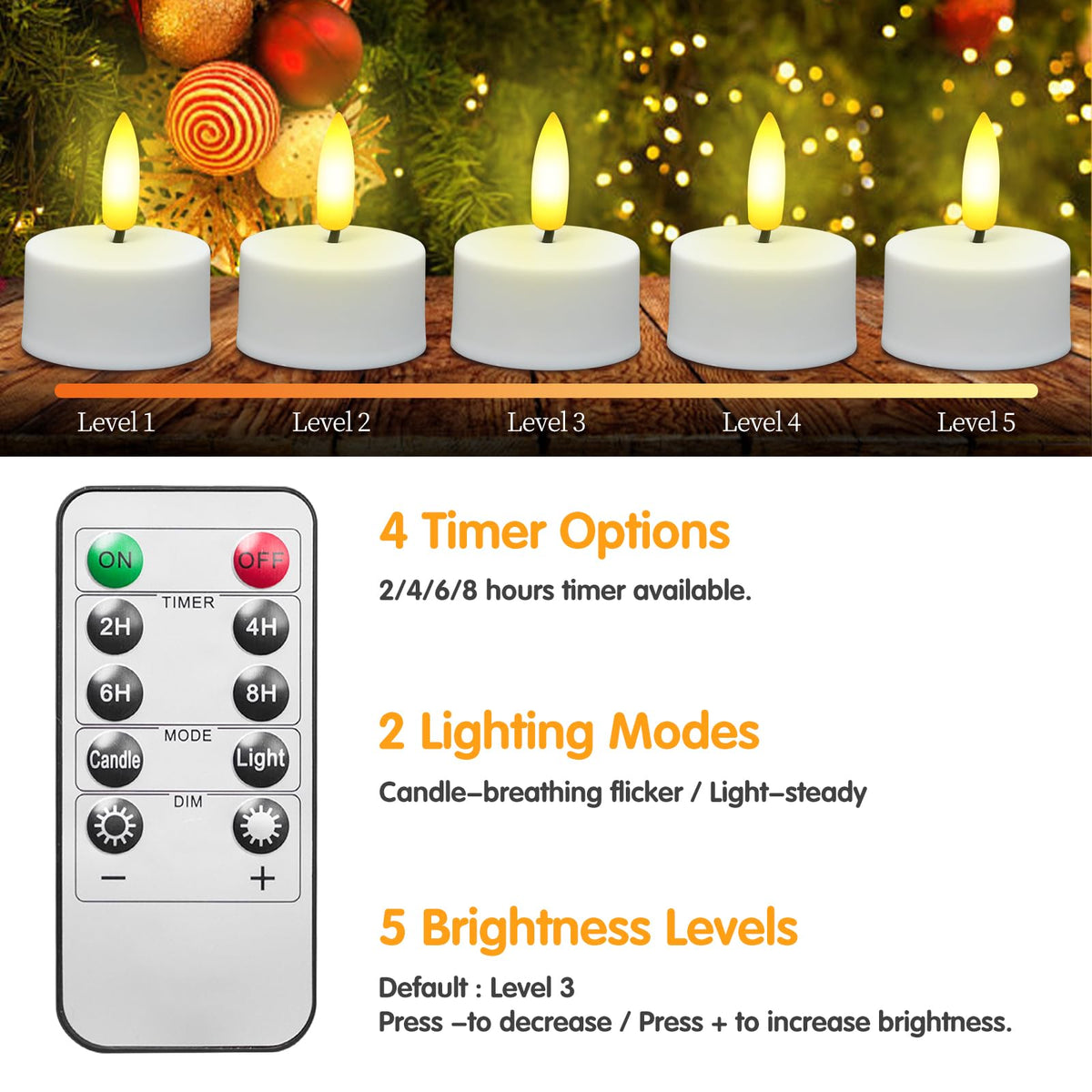 HAIDOLIANG candle flickers realistically with flame-like effect