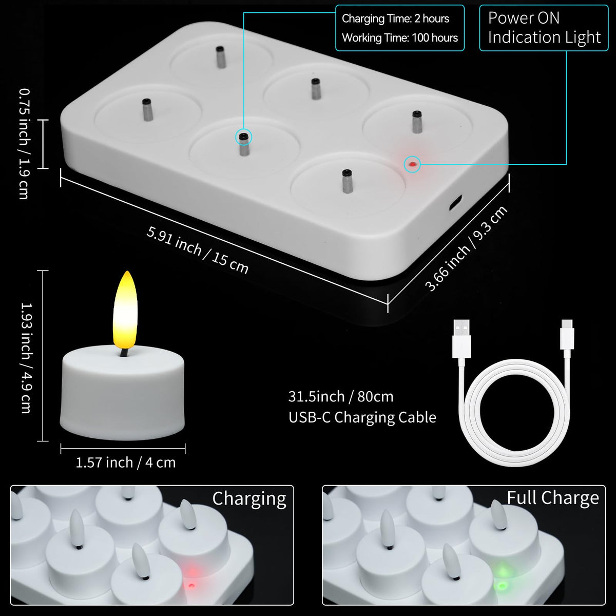 HAIDOLIANG tea light with dimmer for adjustable brightness