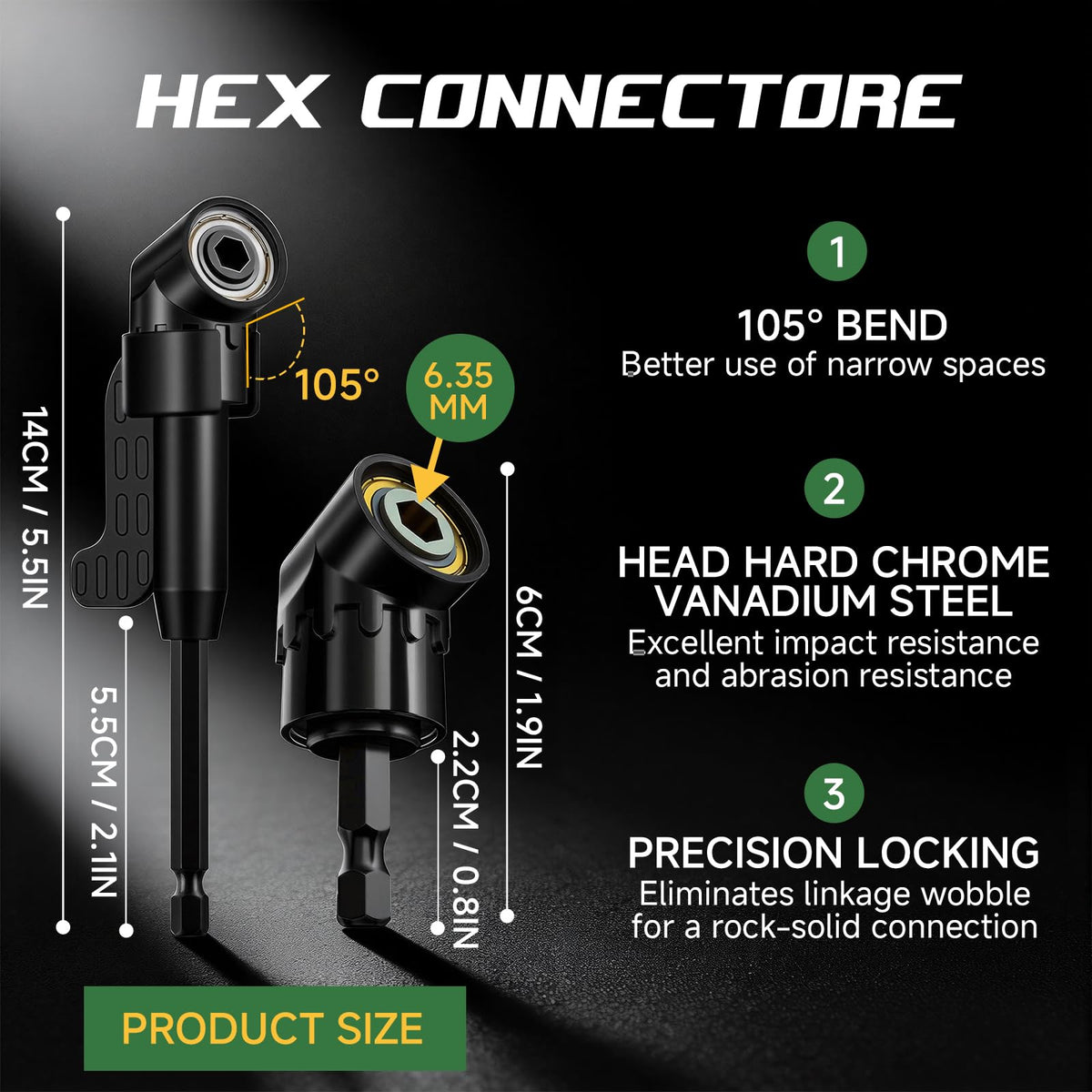 HaimaiLife 105-degree attachment drives screws along edges and corners.