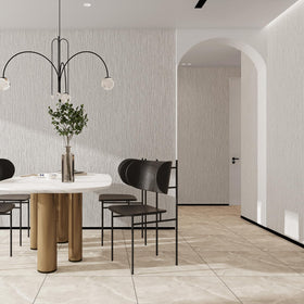 Haimin Grasscloth wallpaper on cabinet fronts offers quick update