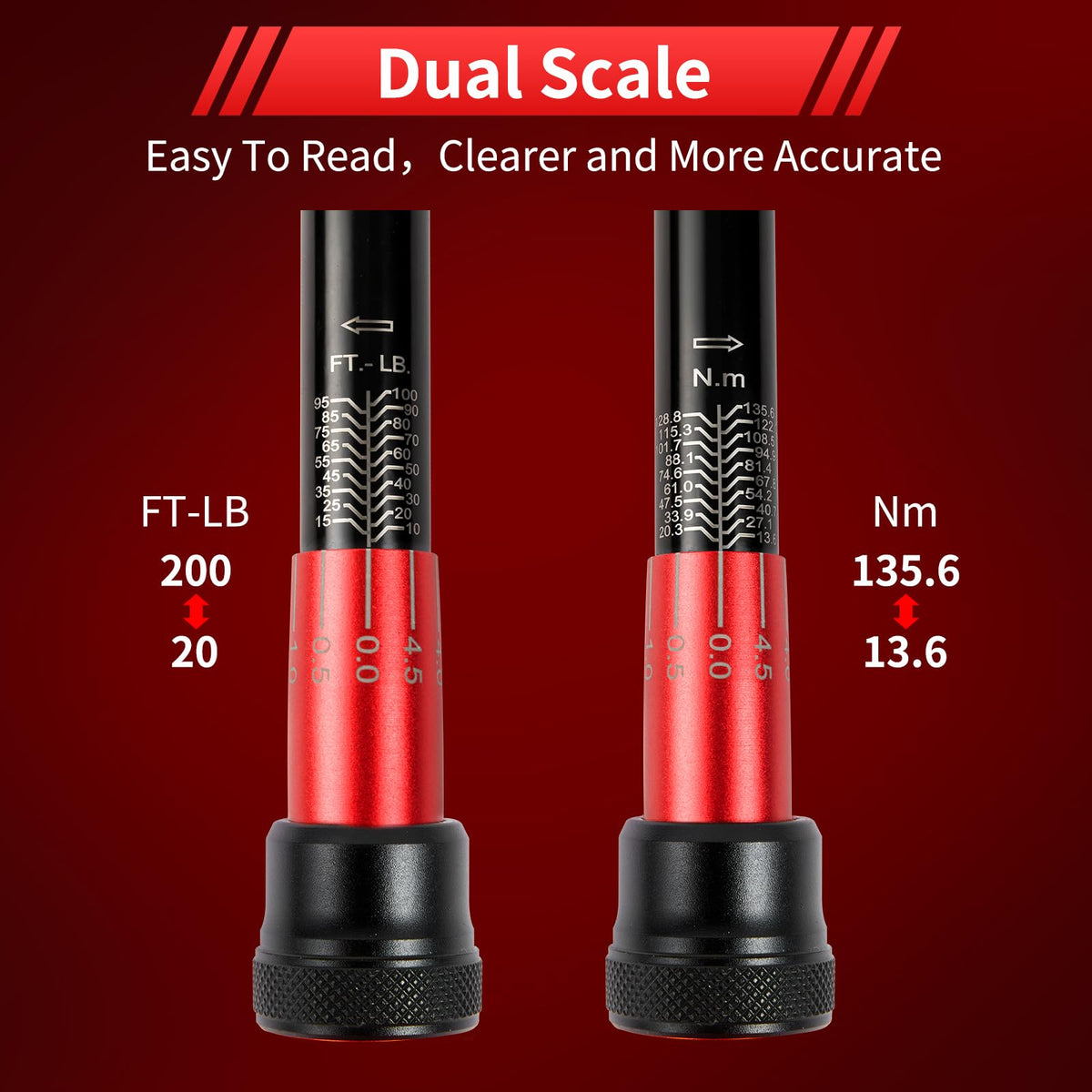Hairich 3/8 inch torque wrench quick-release head for fast loading.