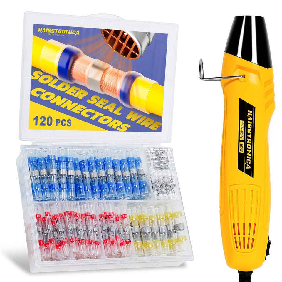 haisstronica 120pcs solder seal connectors bundle for durable automotive wiring repairs.