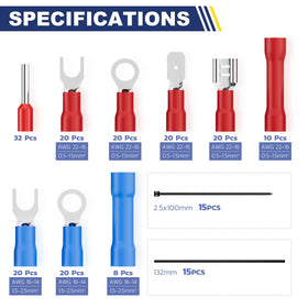 haisstronica 170pcs insulated terminals pack ready for quick wiring projects.