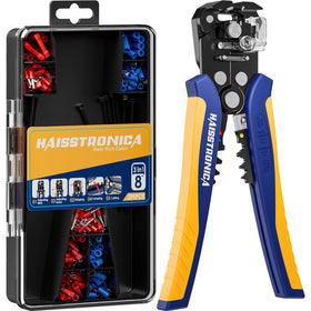 haisstronica 201pcs wire-stripper kit close-up showing automatic stripping for clean edges.