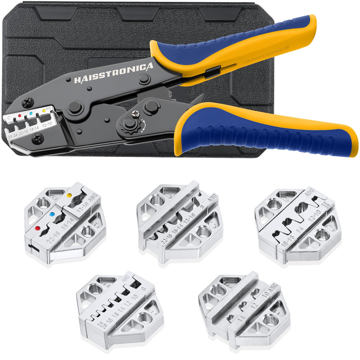 haisstronica 6pc crimping tool set jaw enabling precise, secure crimps.