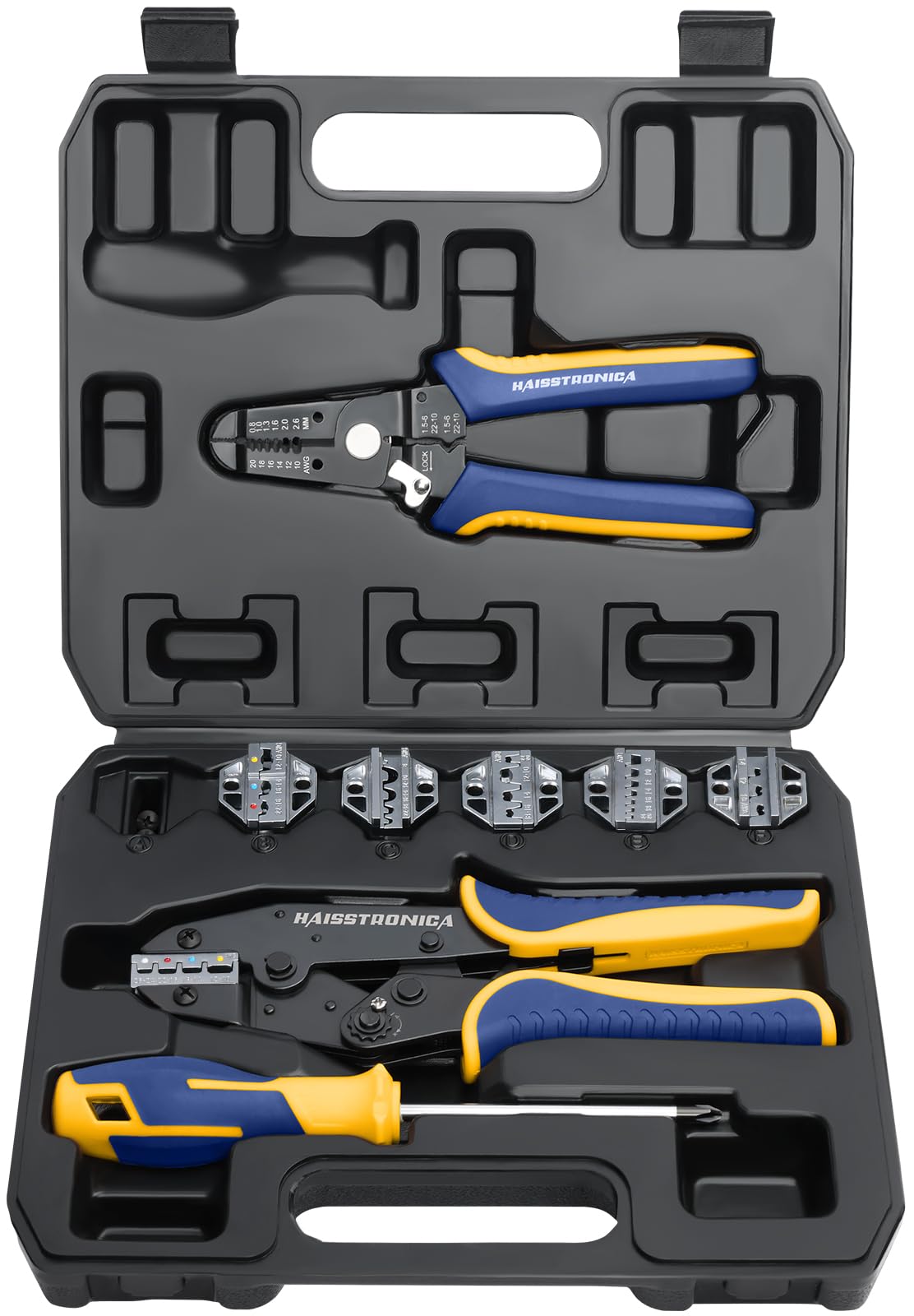 haisstronica 8PCS crimping tool bundle for comprehensive DIY wiring projects.