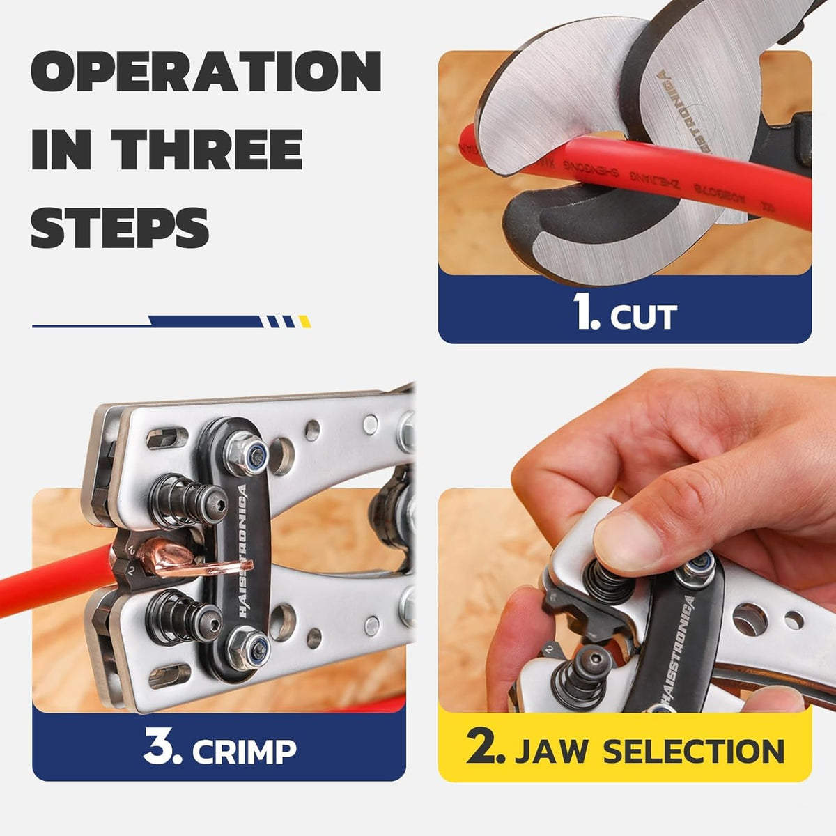 haisstronica built-in cable cutter supports neat, clean cuts