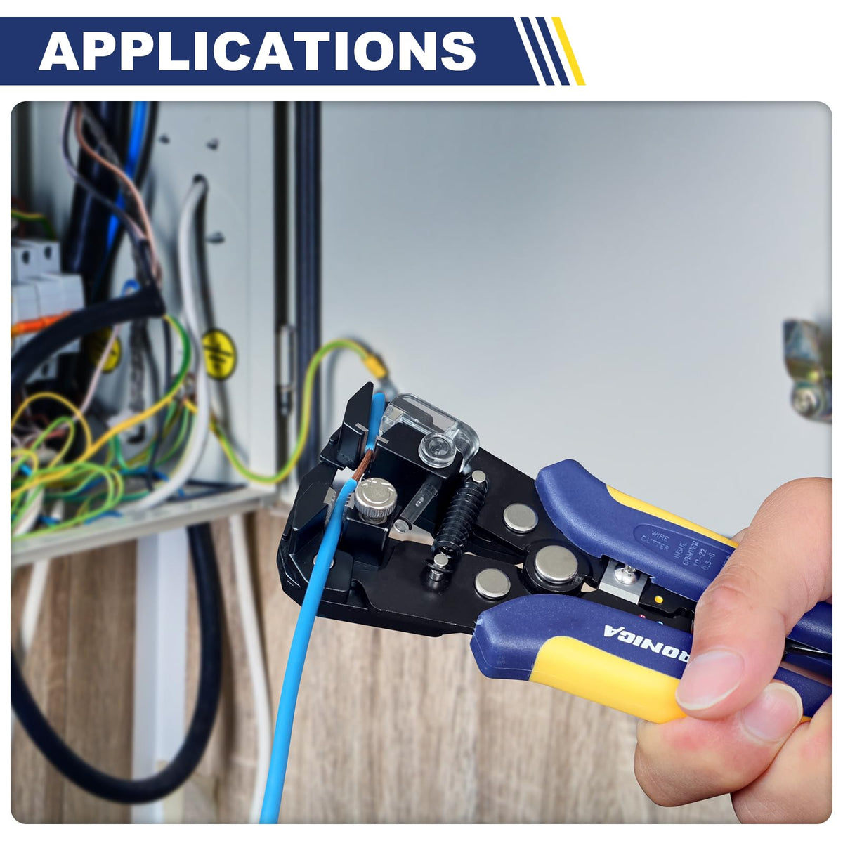 haisstronica crimping and stripping demonstration for versatile electrical tasks.