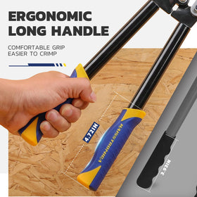 haisstronica extended-handle crimping tool provides extra leverage