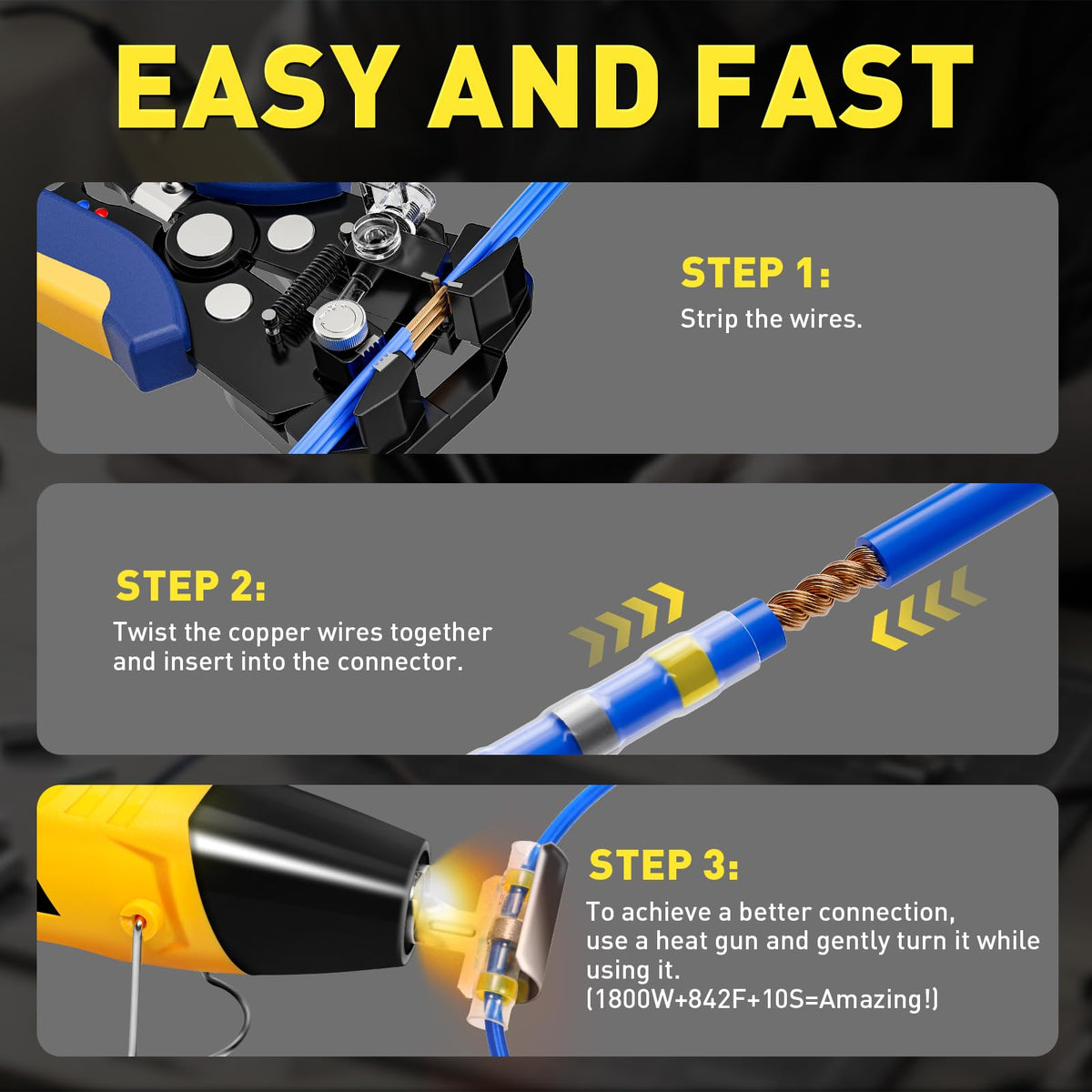 haisstronica heat gun kit with focused nozzle for precise shrinking
