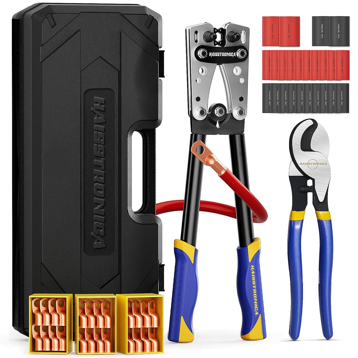 haisstronica heavy-duty crimping tool in hand for strong electrical crimps