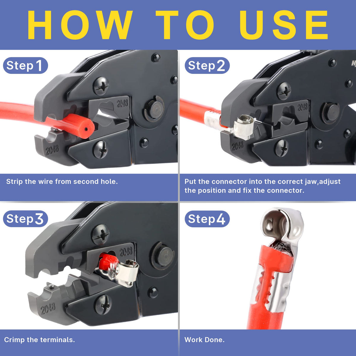 Haisstronica HS-2048 ergonomic handle, non-slip grip reduces fatigue during use.