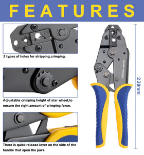Haisstronica HS-2048 ratchet mechanism, ensures a clean, consistent crimp every time.