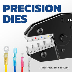 haisstronica HS-8327 compatibility with heat shrink connectors demonstrated.