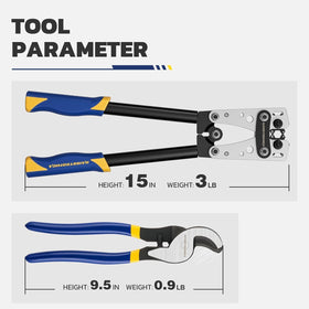 haisstronica tool in use for heavy-duty battery cable crimps