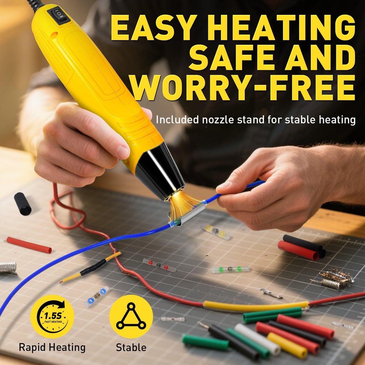 haisstronica mini heat gun displaying two temperatures for versatile tasks