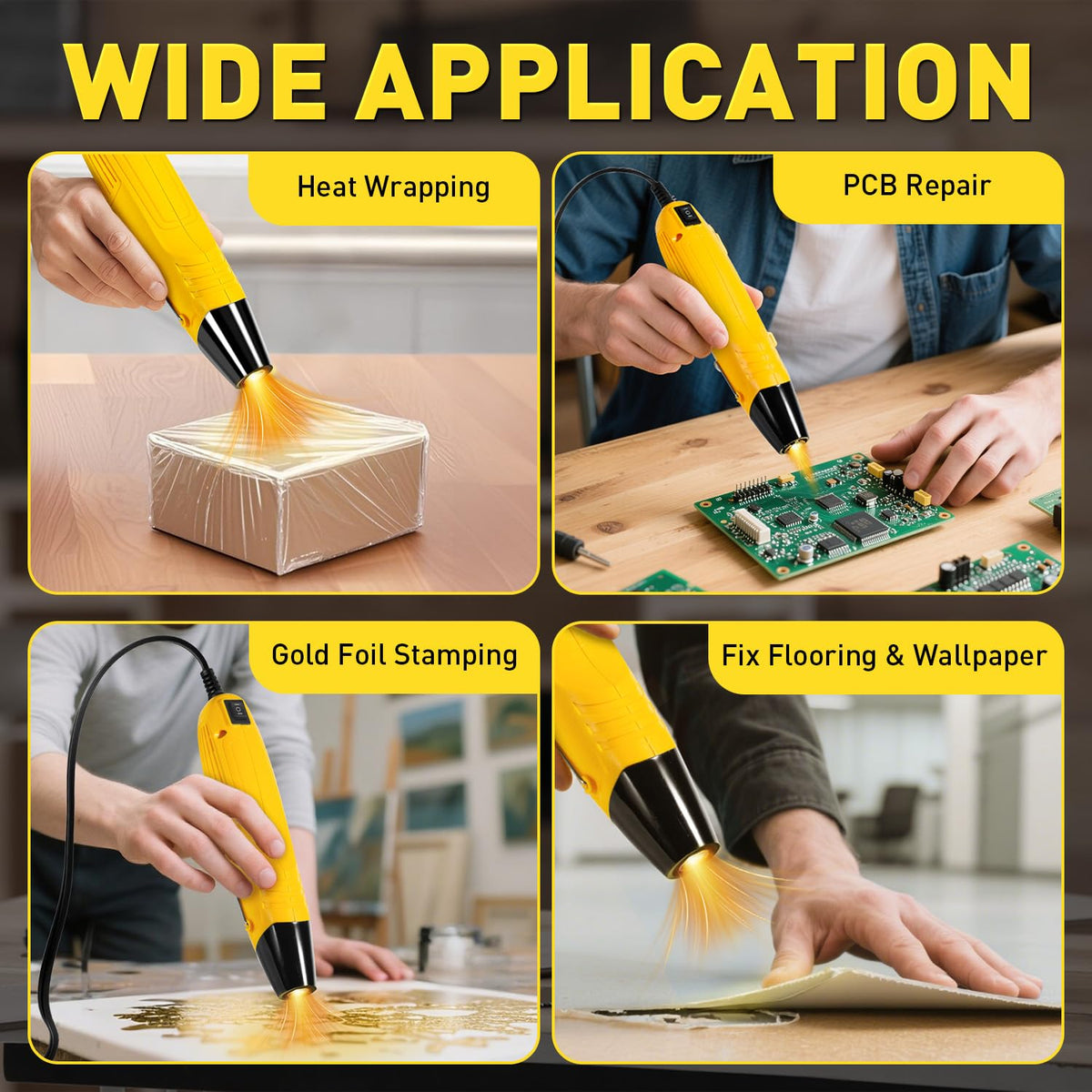 haisstronica mini heat gun used on shrink tubing in a craft setup
