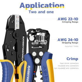 haisstronica ratchet crimping tool in use delivering secure, professional crimps.