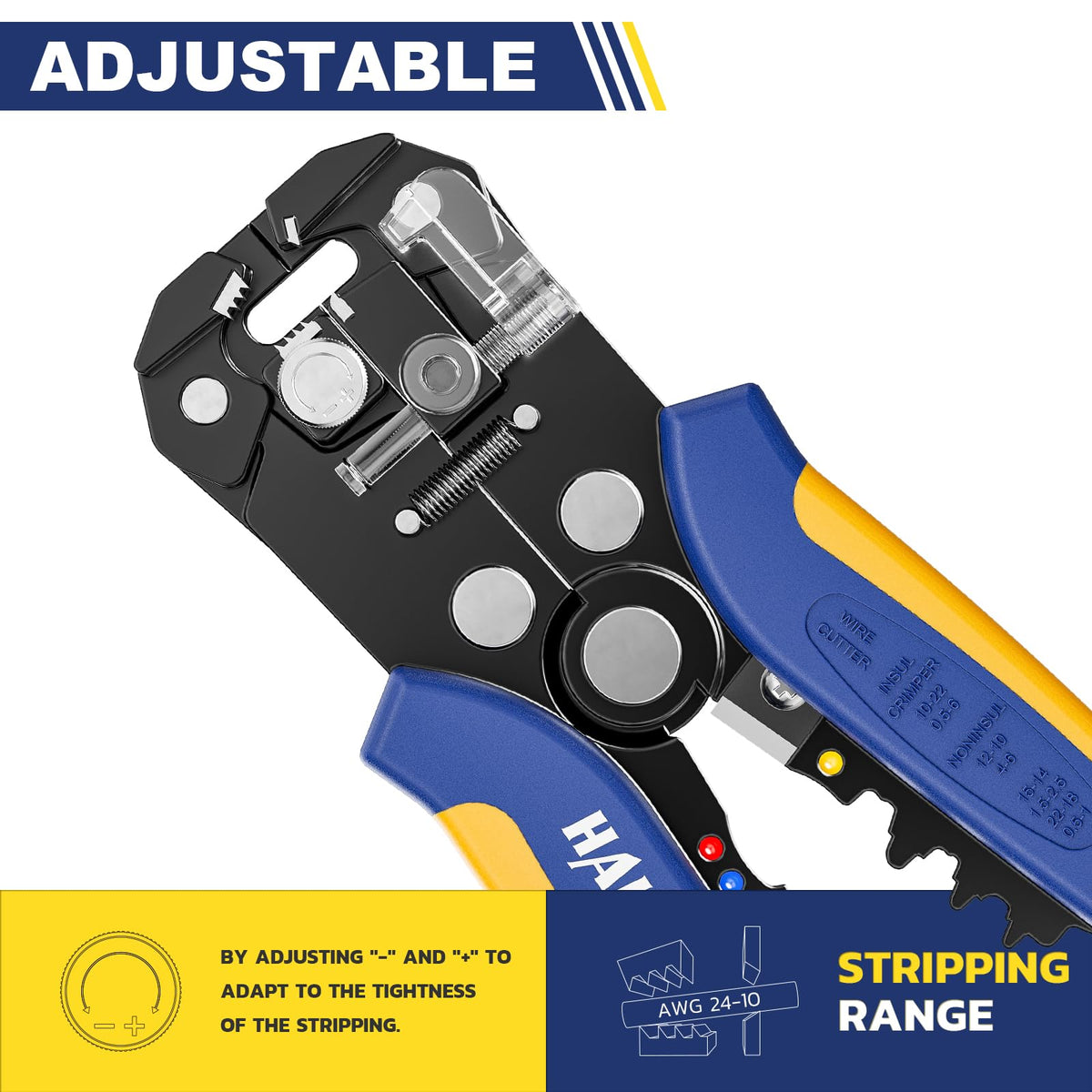 haisstronica wide AWG 24-10 range supports copper and aluminum wires.