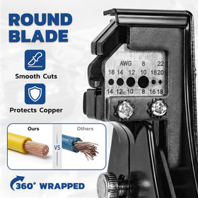 haisstronica wire stripper shows 3-in-1 strip, crimp, and cut function