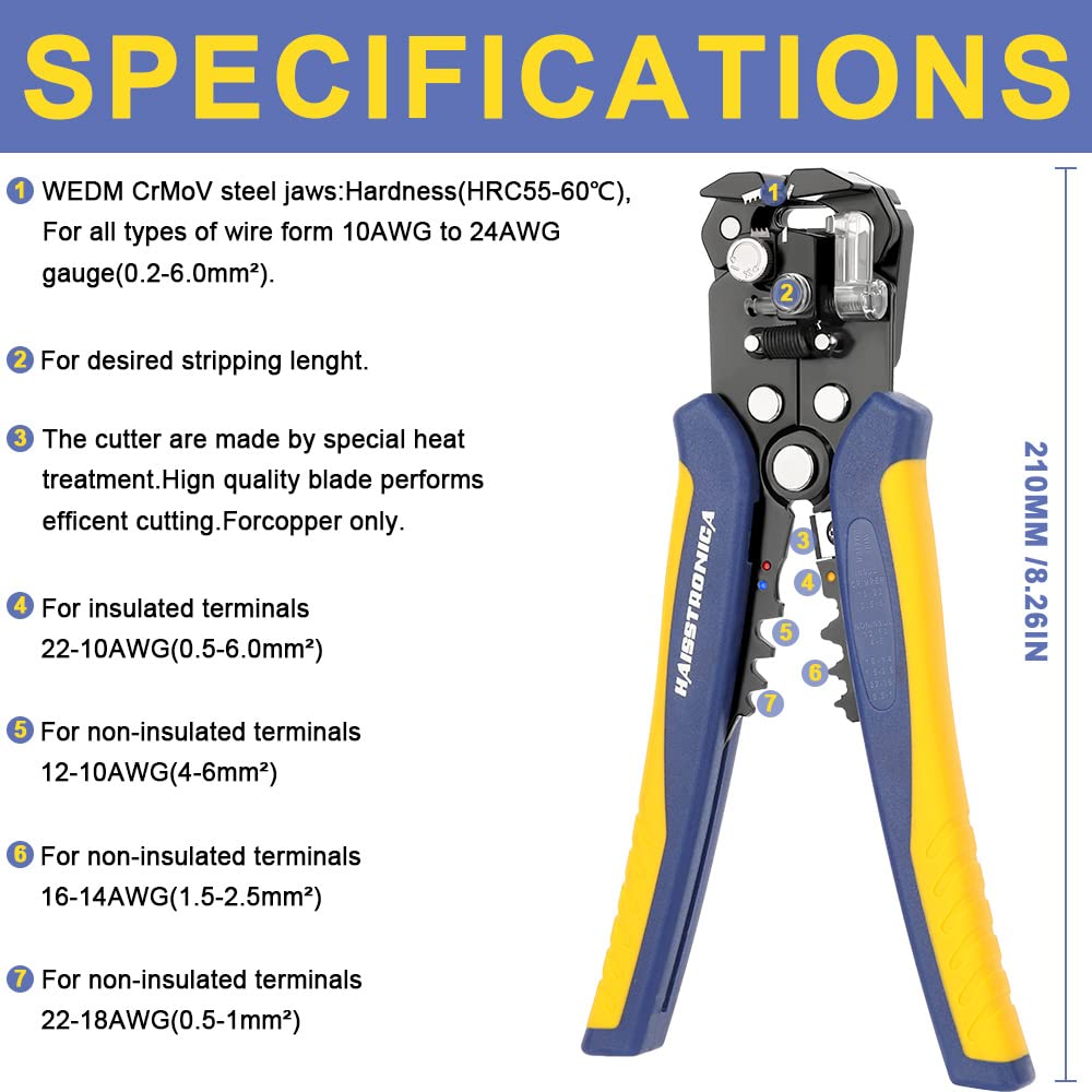 haisstronica wire stripper tool in use on stranded wires