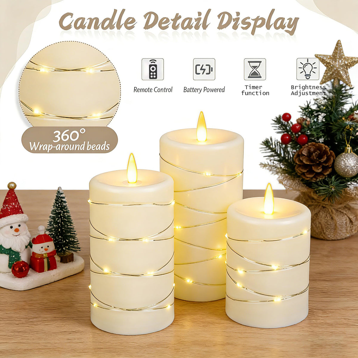 Haitanghua remote-control candle with timer for easy scheduling