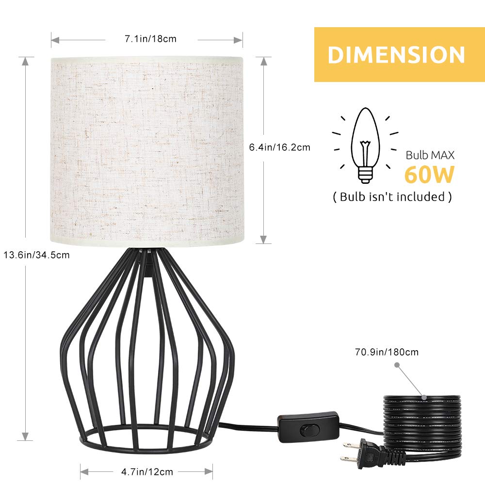 HAITRAL linen shade lamp offers warm illumination ideal for bedside or study tasks.
