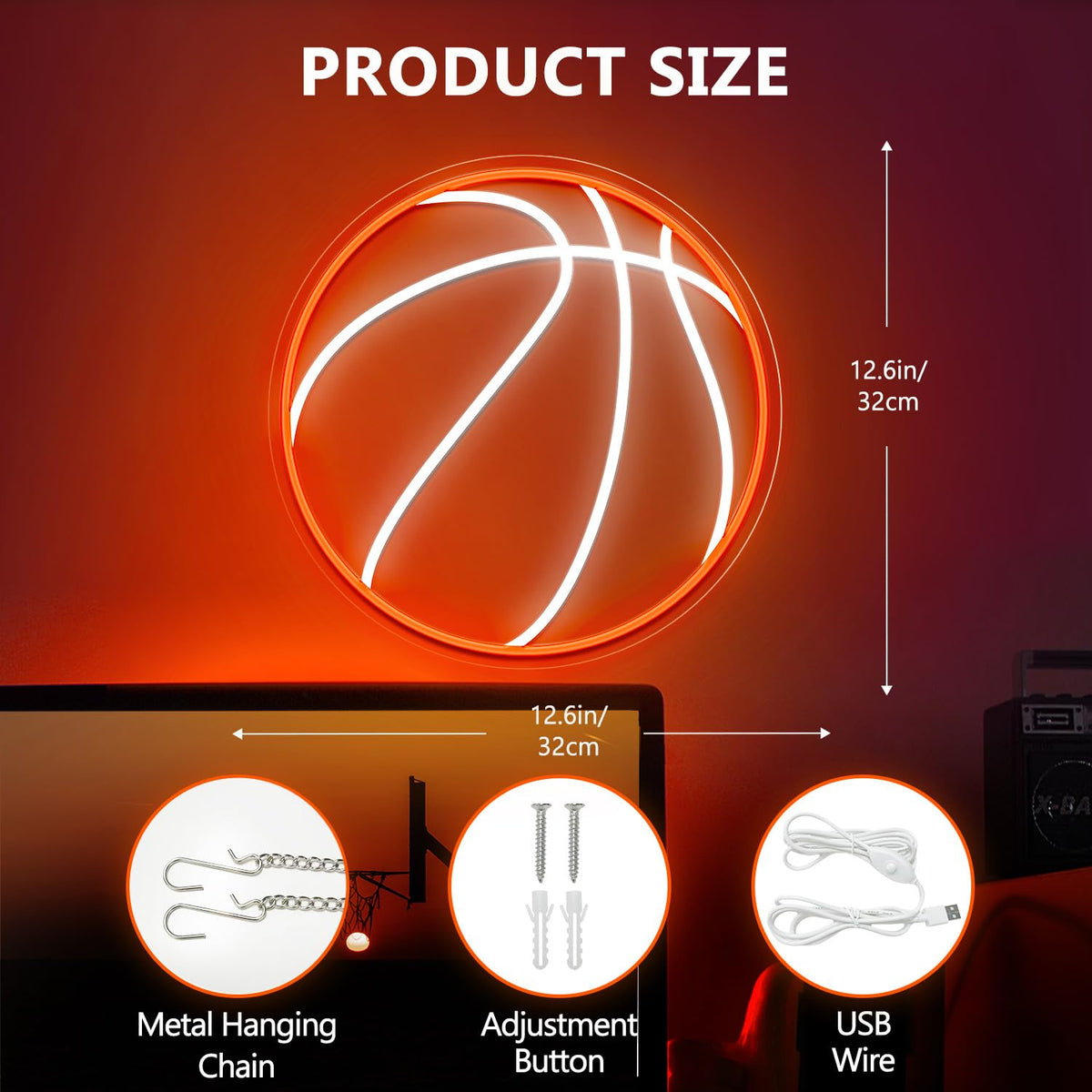 HAJAE wall-mount backboard included for quick setup