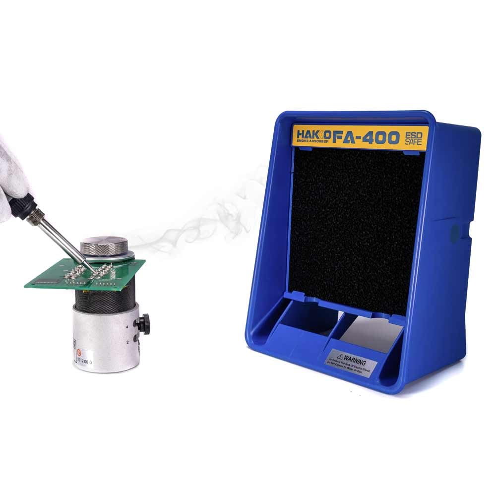 Hakko FA400-04 filter replacement image, emphasizes easy maintenance and upkeep.