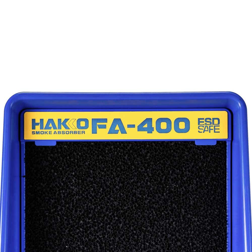 Hakko FA400-04 smoke absorber top view, showing dual-position capability for flexible use.