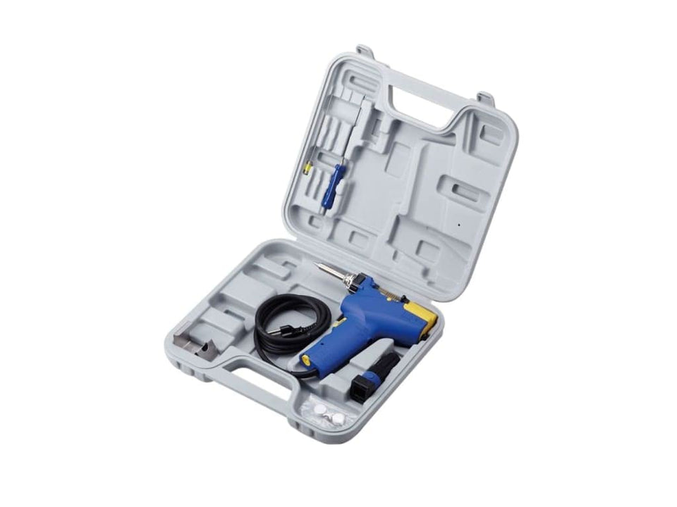 Hakko FR-301 portable desoldering tool with compact design for precise on-site repairs.