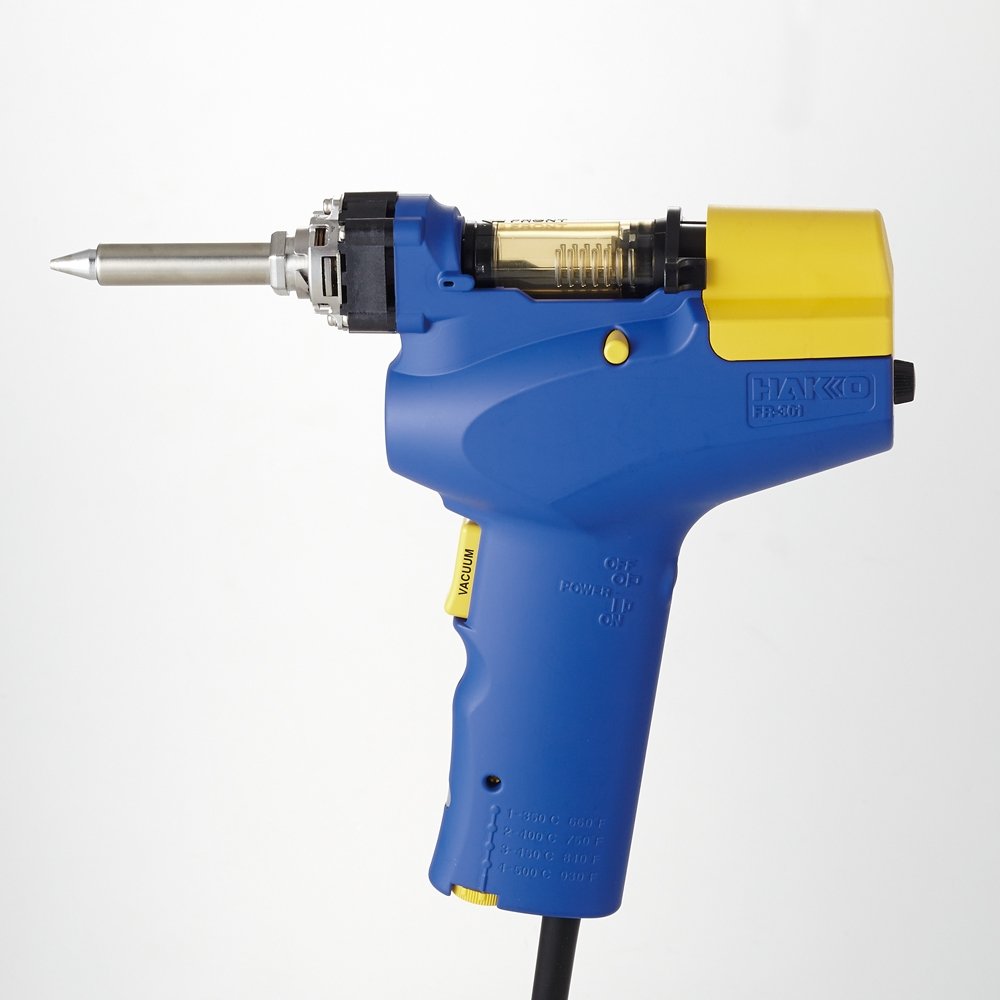 Hakko FR-301 portable desoldering tool for precise solder removal in compact repair tasks