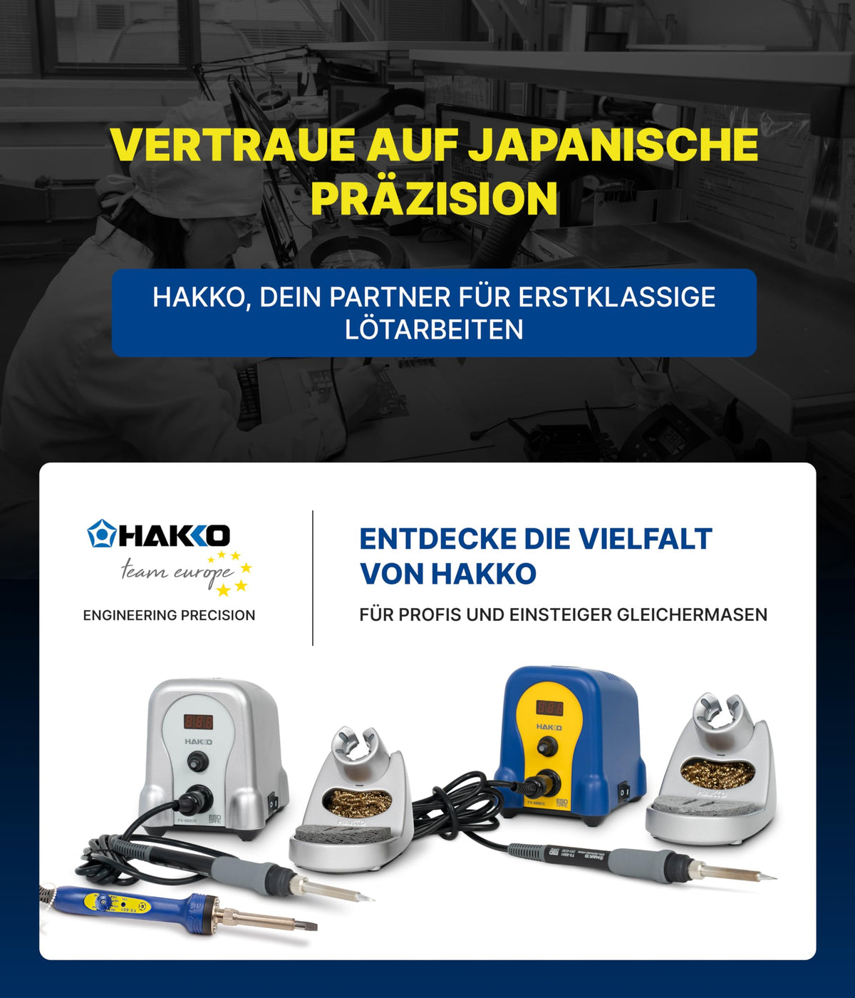 Hakko FX60101 stained-glass design provides ergonomic look and comfortable handling.