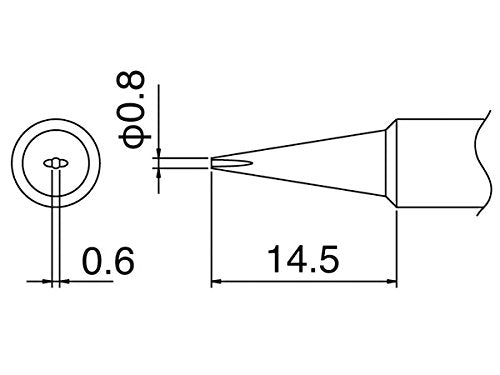 Hakko T18 tips close-up showing bevel edge for heat transfer.