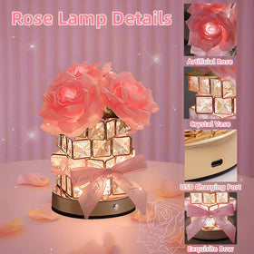 HAKSEIFA Rose Flower Lamp dimming modes tailor brightness for reading or relaxing.