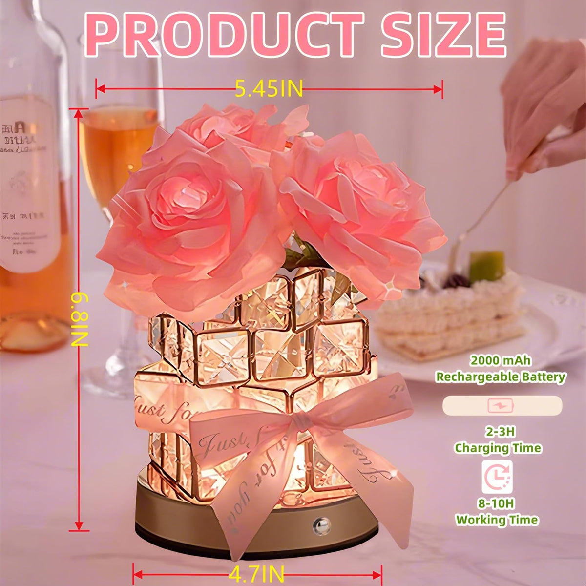 HAKSEIFA Rose Flower Lamp gift packaging makes a thoughtful present for birthdays.